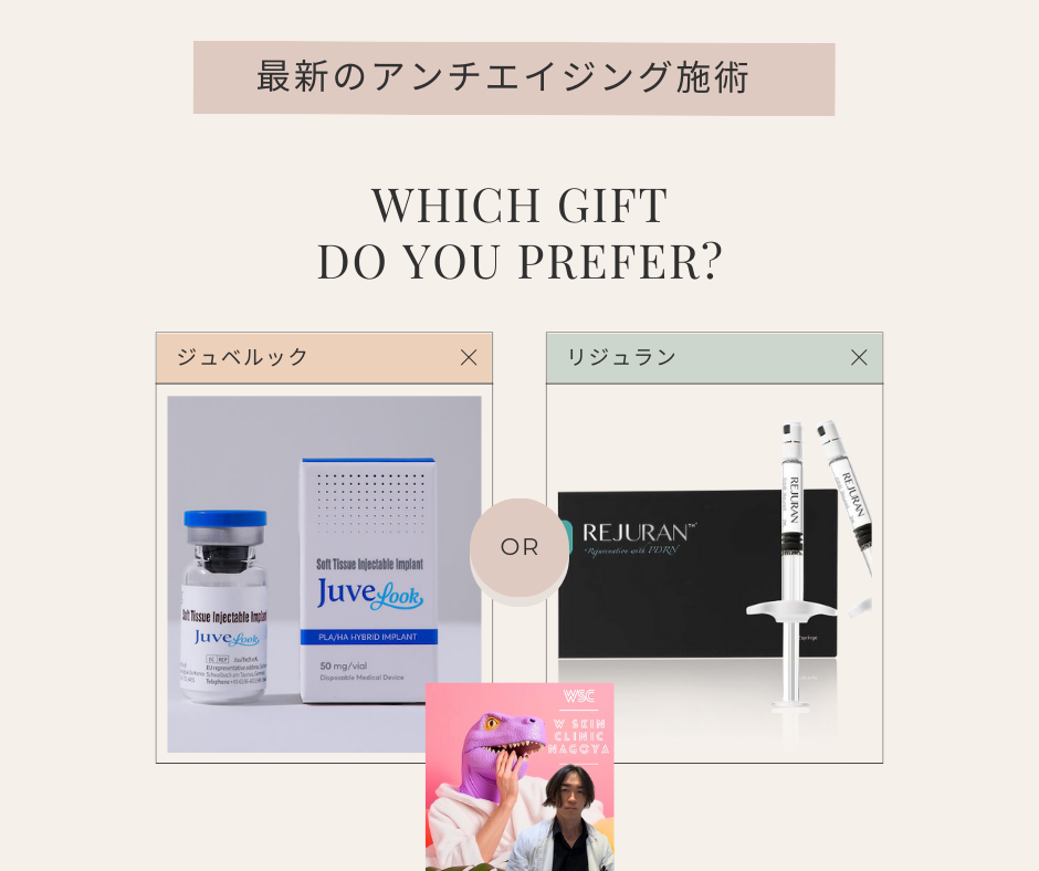 リジュラン（Rejuran）とジュベルック（Juvelook）の特徴、メカニズム、効果、有効性の違いについて、名古屋市の美容皮膚科医が解説